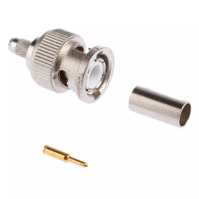Telegartner Plug Cable Mount BNC Connector 50 Ω Crimp Termination Straight Body, J01000A1255