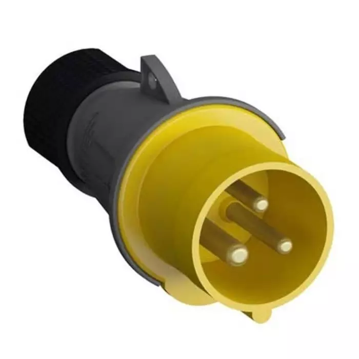 Amphenol Industrial Easy Safe IP44 Yellow Cable Mount 2P + E Industrial Power Plug, Rated At 16A, 110 V, 2CMA101946R1000216EP4