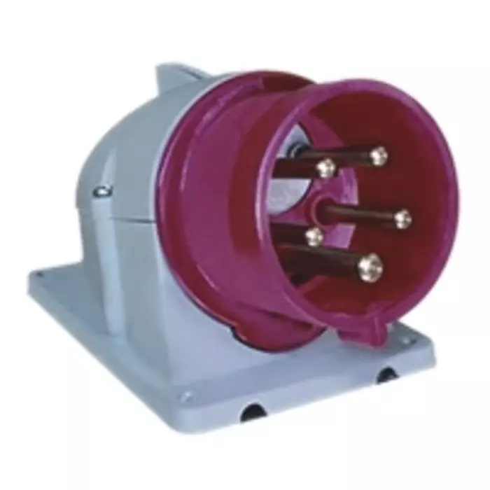 Amphenol Industrial Easy Safe IP44 Red Panel Mount 3P + N + E Right Angle Industrial Power Plug, Rated At 16A, 415, 2CMA168169R1000416BSFV6