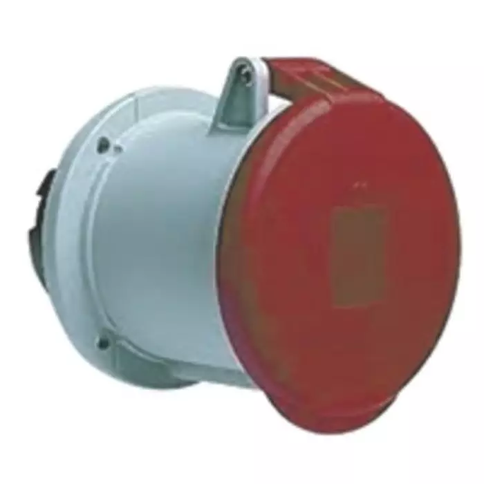 Amphenol Industrial Easy Safe IP44 Red Panel Mount 3P + N + E Industrial Power Socket, Rated At 63A, 415 V, 2CMA167532R1000463RU6