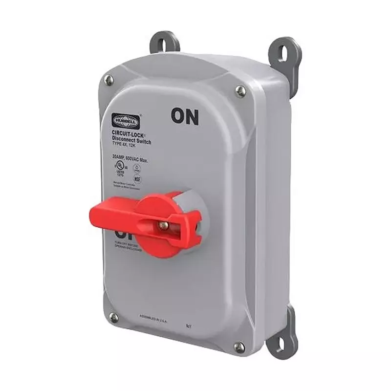 HUBBELL WIRING DEVICES Motor Disconnect Switch, 3P, 30A, 600Vac, Hblds30