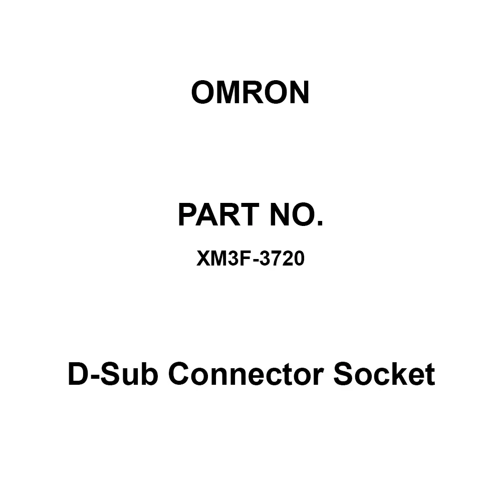 Omron D-Sub Connector Socket 10³ mΩ or More At 500 V DC, XM3F-3720