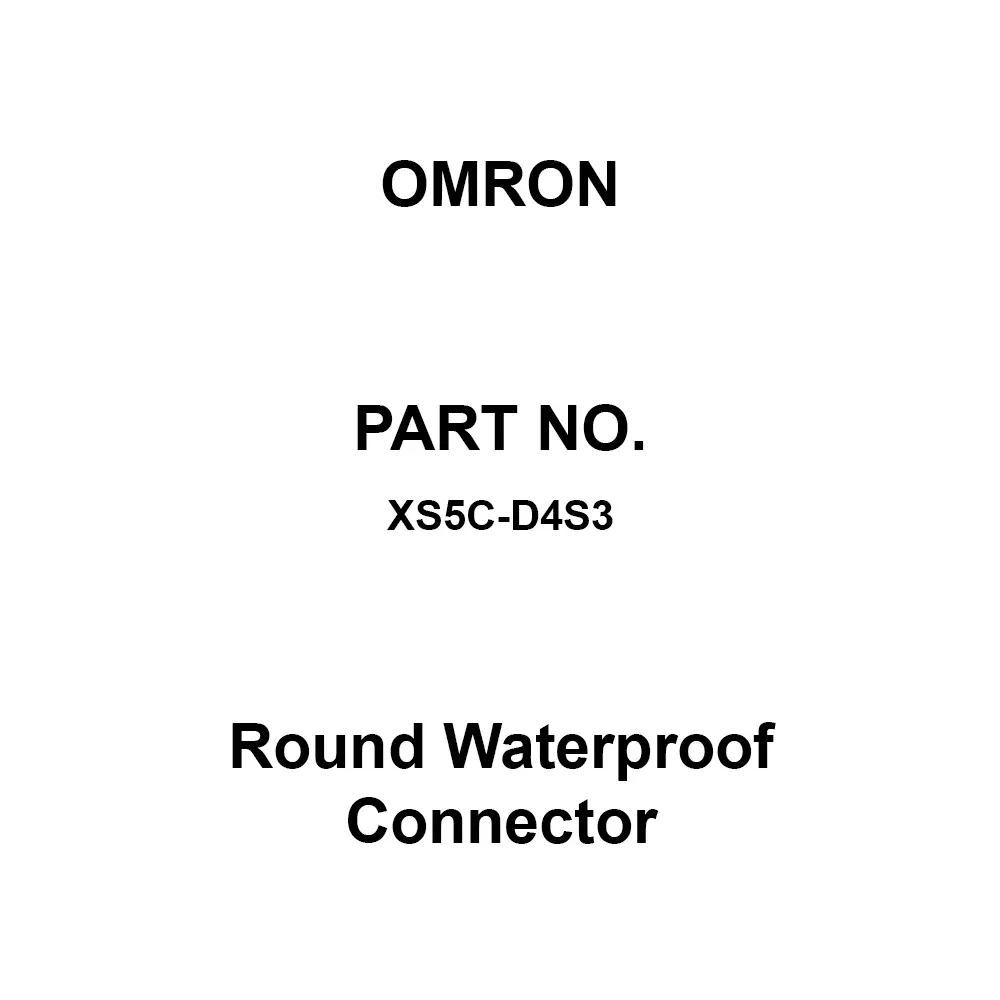 Omron Round Waterproof Connector 1000 mΩ or more at 500 V DC, XS5C-D4S3