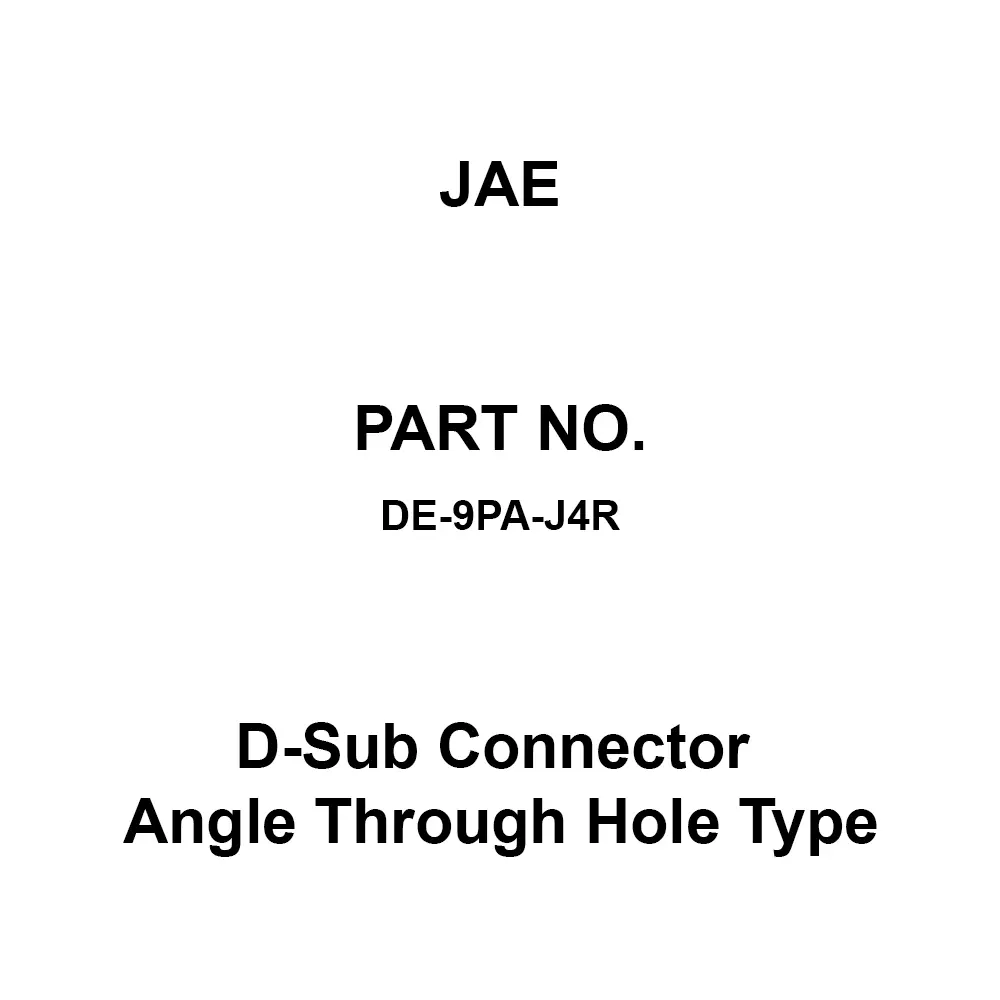 JAE D-Sub Connector Angle Through Hole Type (Machine Contact), DE-9PA-J4R