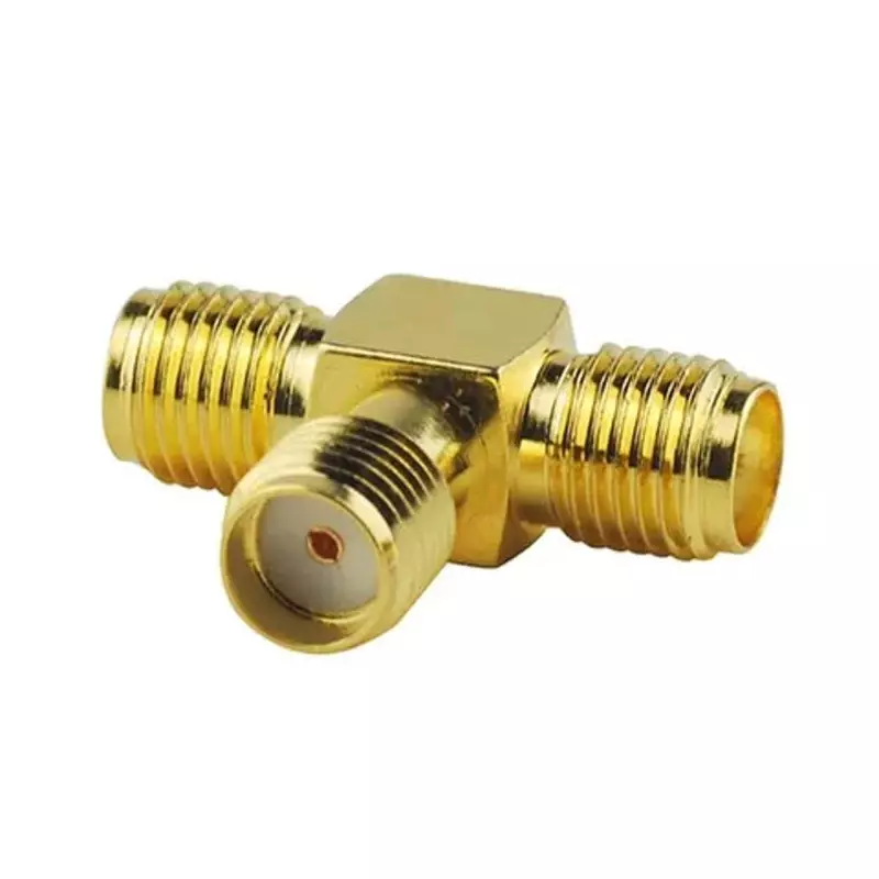 GENERIC SMA Female to Dual SMA Female 3-Way T-Type Splitter Coaxial Adapter 50 Ω Impedance