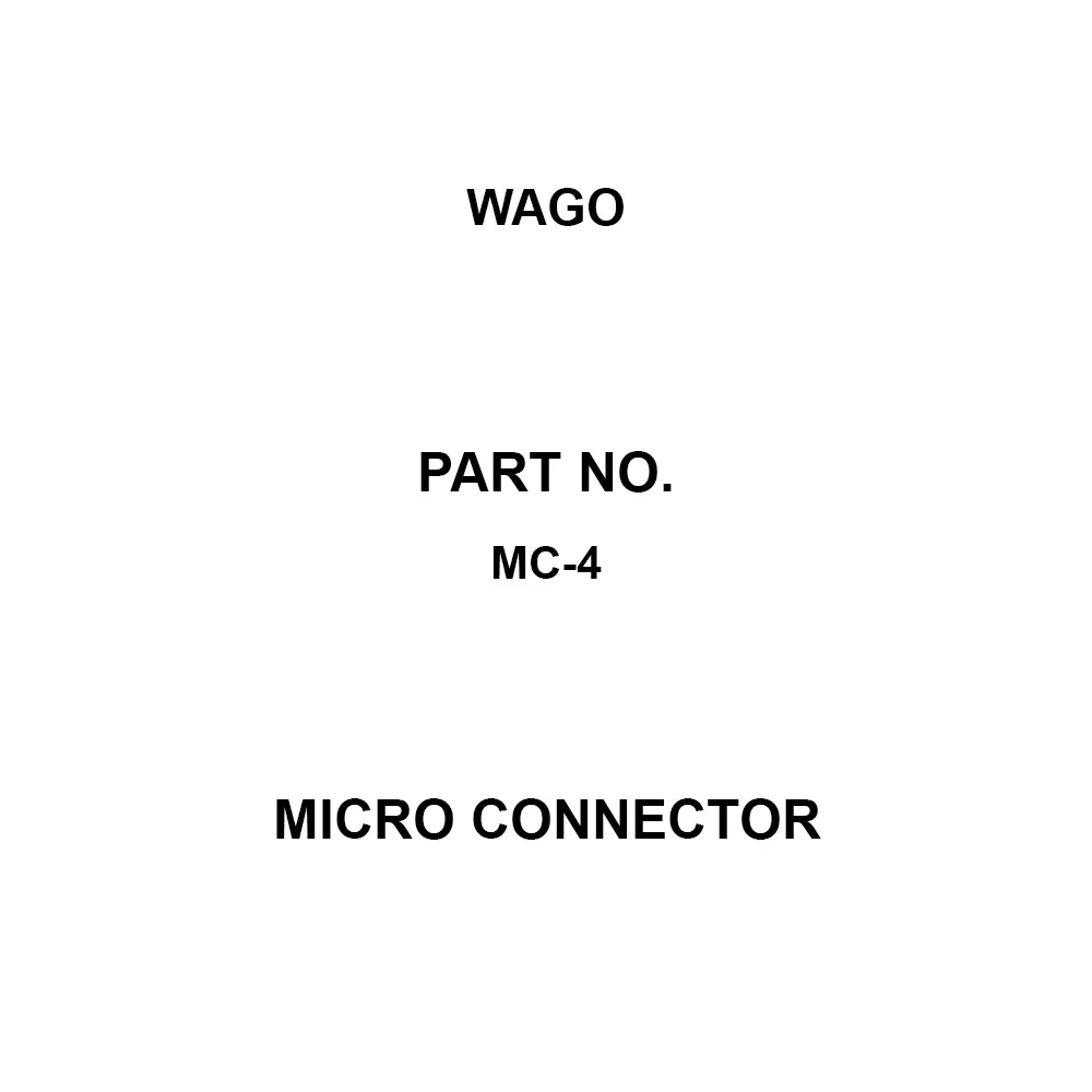 Wago Micro Connector 100 V Rated Voltage 6 Amp Rated Current, MC-4 (Pack of 100)
