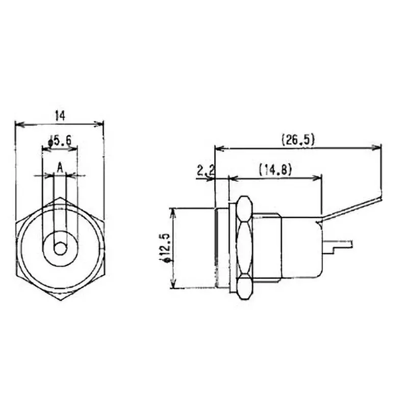 MARUSHIN ELECTRIC DC Jack DC12 V Rated Voltage Straight 0.5 Amp Rated Current, MJ-21AM