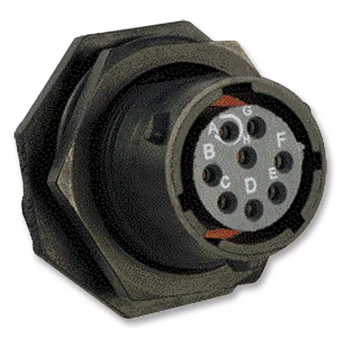 SOURIAU-SUNBANK / EATON CIRCULAR, RECEPTACLE, 8 WAY, JAM NUT, UTS712E8S