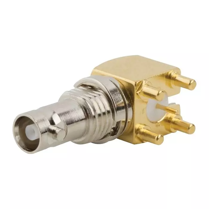 AMPHENOL RF RF Connectors RF COAX, HD BNC JACK, R/A, 75 OHM, PCB, 034-1030-12G