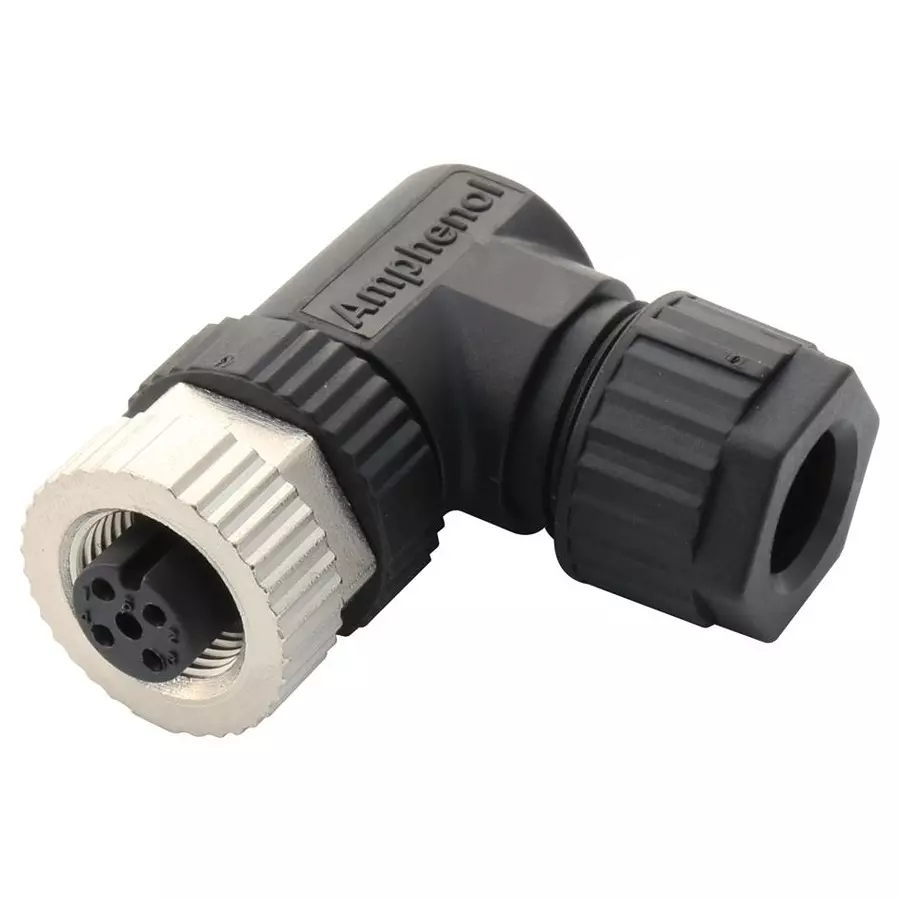 AMPHENOL LTW SENSOR CONNECTOR, M12, RCPT, 5POS, M12A-05BFFB-SR7001
