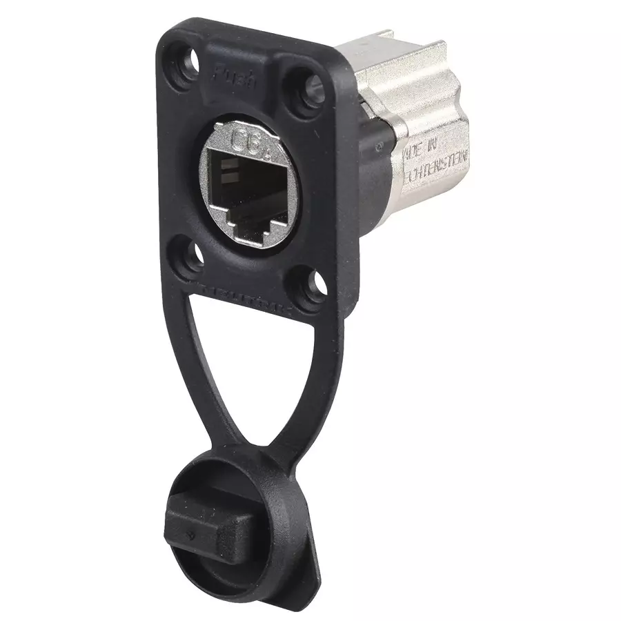 NEUTRIK RJ45 ENET CONN, CAT6A, JACK, 8POS, PANEL, NE8FDX-P6-W