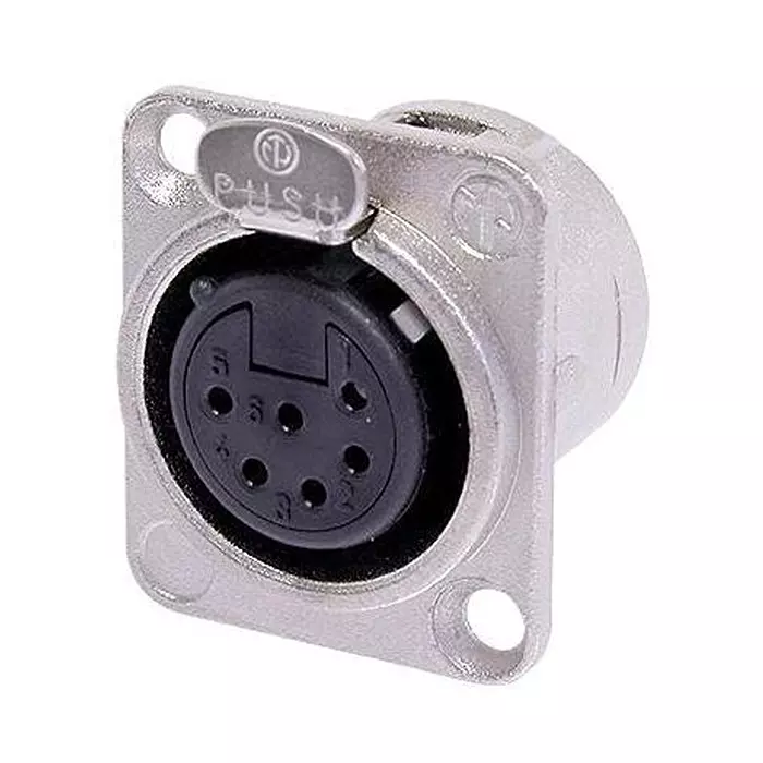 NEUTRIK SOCKET, XLR, PANEL, UNIFIED, 6POLE, NC6FD-L-1