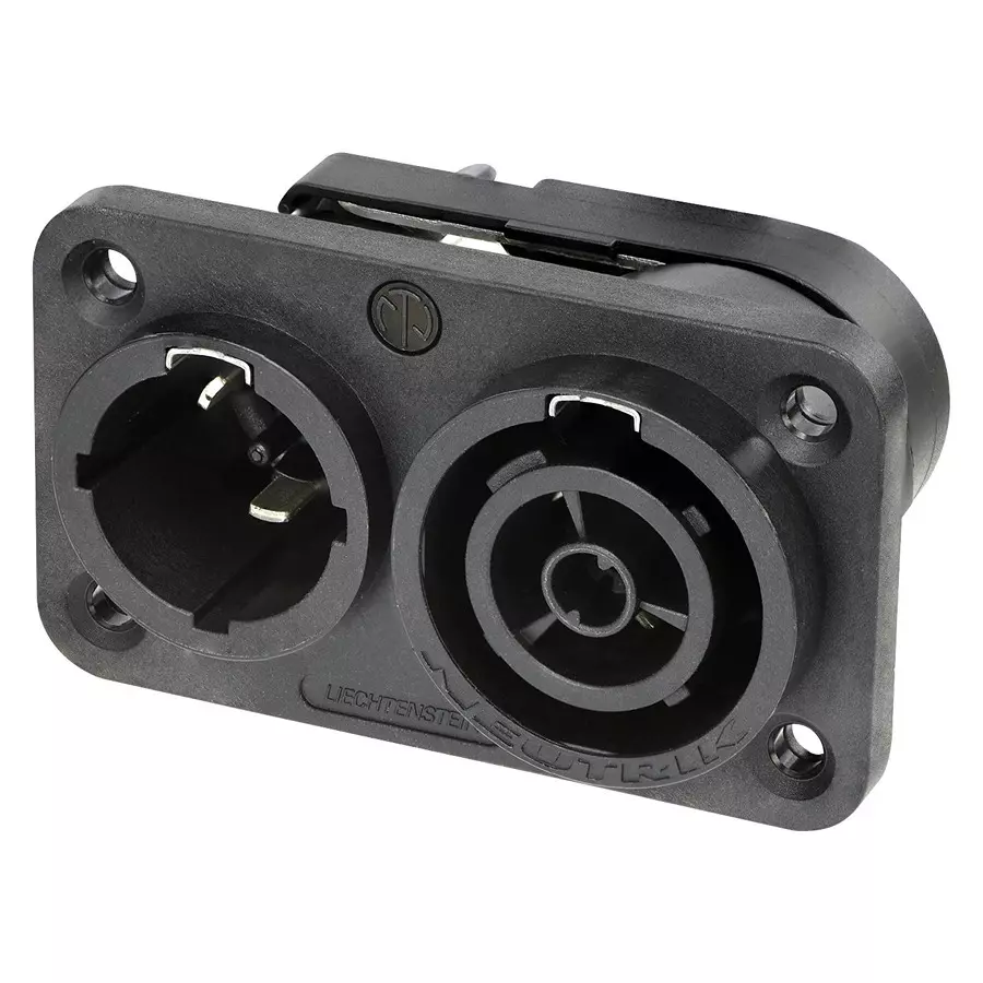 NEUTRIK MAINS CHASSIS IN-OUTLET CBC TOP, NAC3PX-TOP