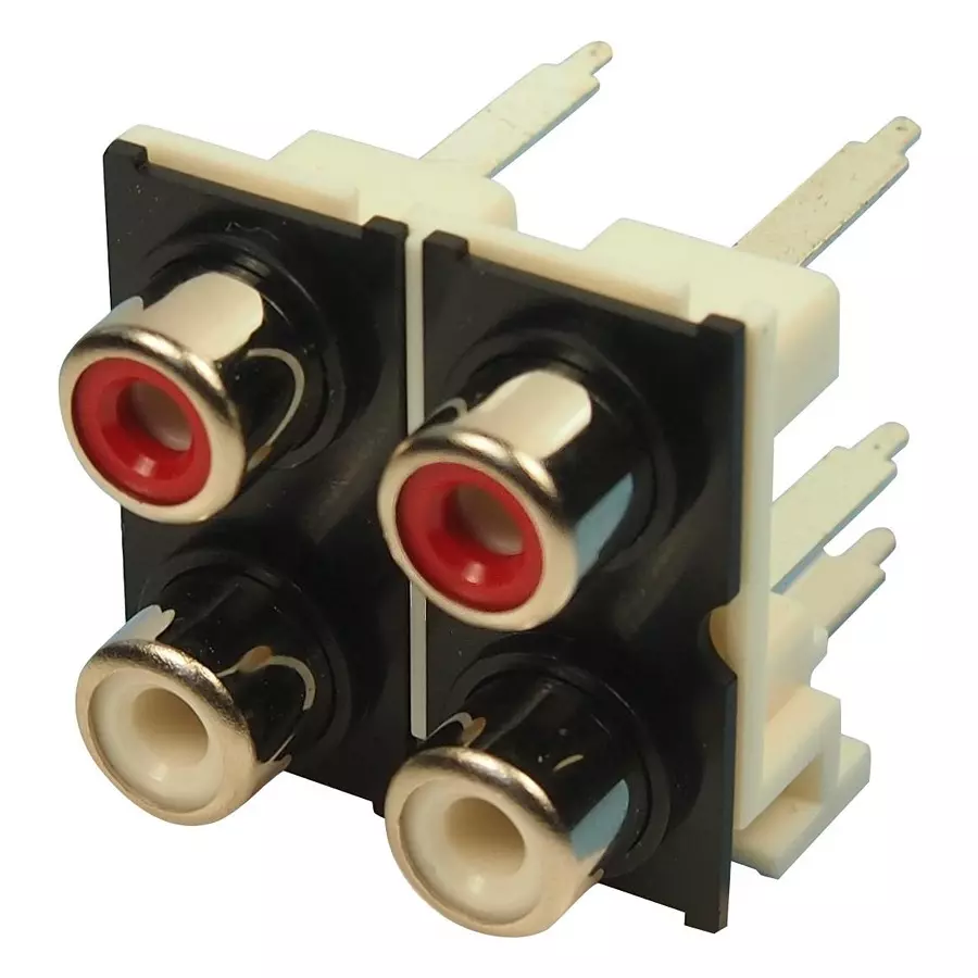 CLIFF ELECTRONIC COMPONENTS RCA CONNECTOR, QUAD JACK, 8.3MM, RED/WHT, FC684056