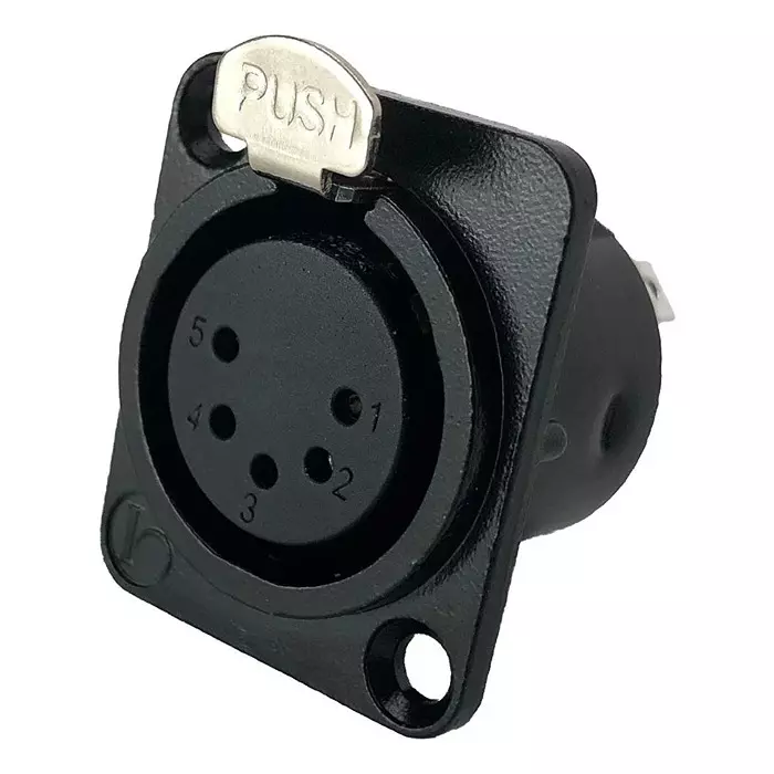 IO AUDIO TECHNOLOGIES Xlr Connector, Jack, 5Pos, Panel, IO-XLR5-F-BK-JL