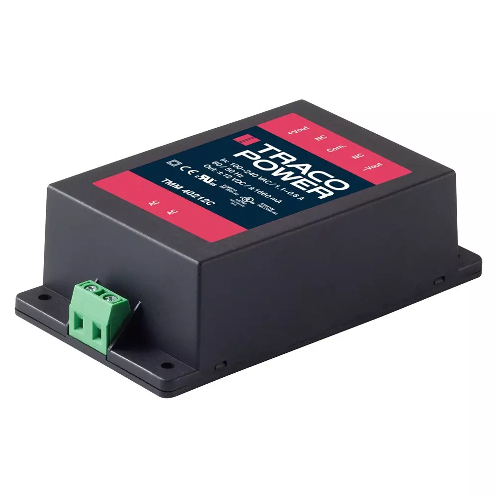 TRACO POWER AC / DC Enclosed Power Supplies POWER SUPPLY, AC-DC, MEDICAL, 2 O/P, 40W, TMM 40212C