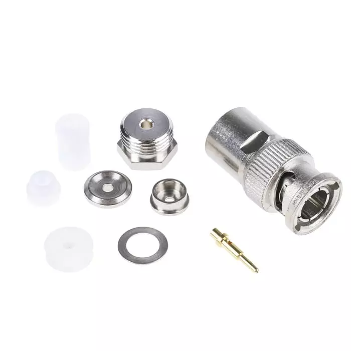 Telegartner Plug Cable Mount BNC Connector 50 Ω Clamp Termination Straight Body, J01000A1321