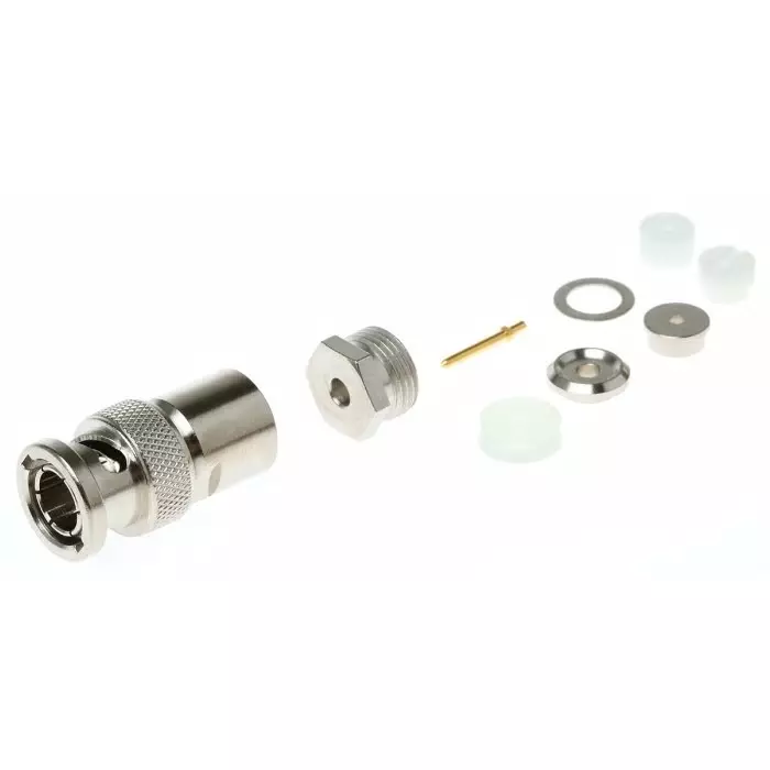 Telegartner Plug Cable Mount BNC Connector 75 Ω Clamp Termination Straight Body, J01002A1323