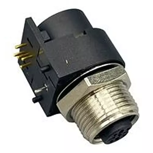 NORCOMP Sensor Conn, R/A M12, 5Pos, Rcpt, Panel, 861-B05-213R004