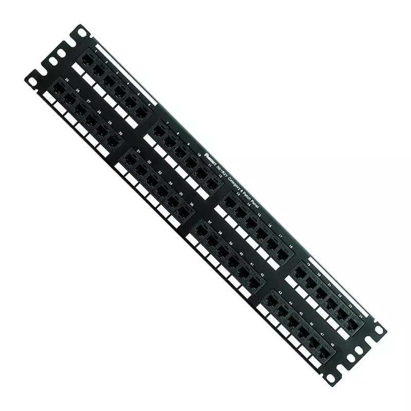 PANDUIT Patch Panel, Cat6, 48Port, 2Rack U, Nk6Ppg48Y