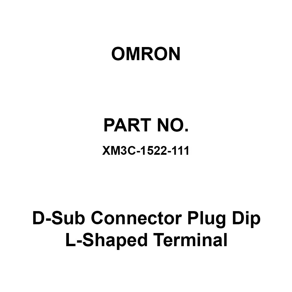 Omron D-Sub Connector Plug Dip L-Shaped Terminal 10³ mΩ or More At 500 V DC, XM3C-1522-111