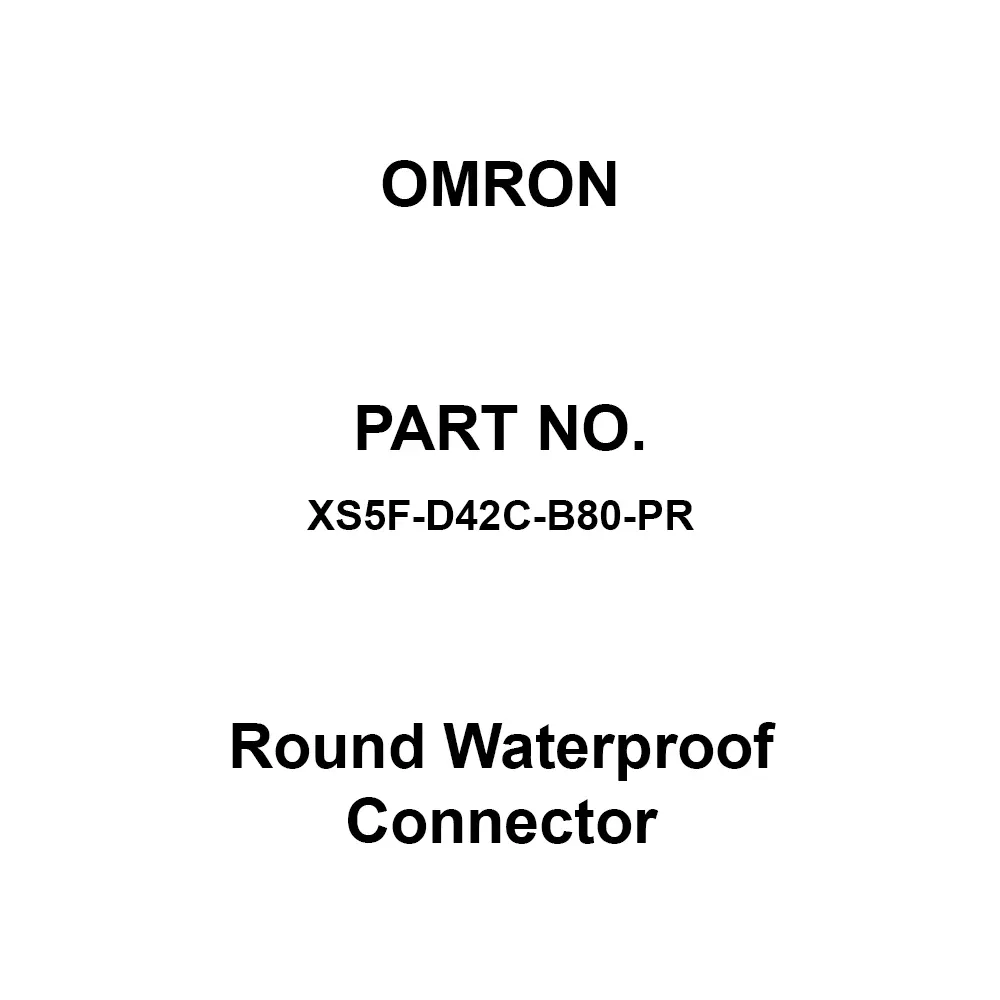 Omron Round Waterproof Connector 1000 mΩ or more at 500 V DC, XS5F-D42C-B80-PR