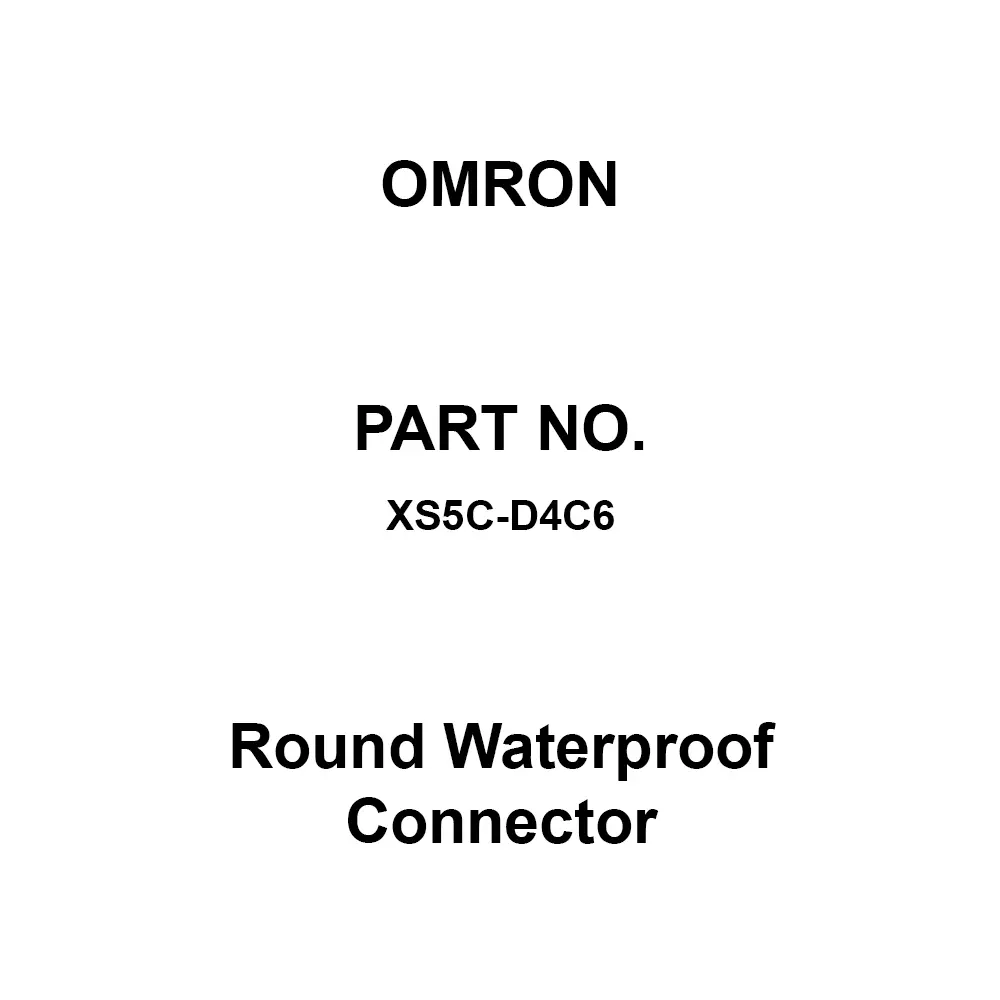 Omron Round Waterproof Connector 1000 mΩ or more at 500 V DC, XS5C-D4C6