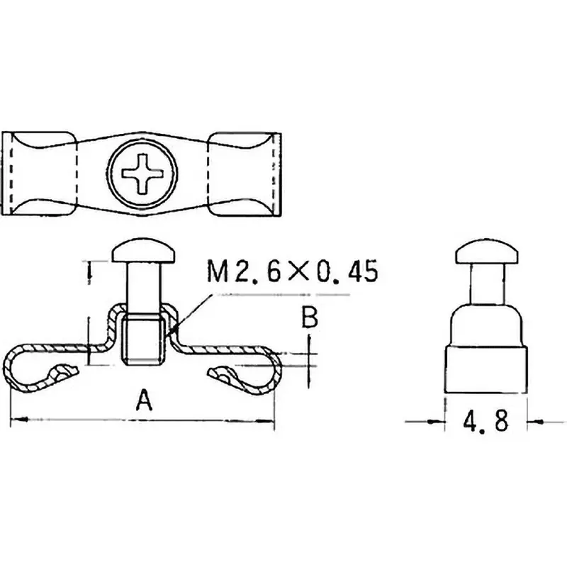 JAE D-Sub Connector Screw Lock Device M2.6 Type (Millimeter Screw), D20419-JR