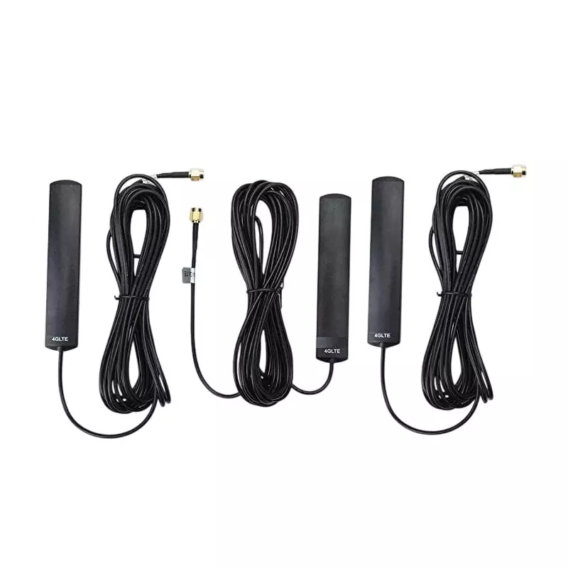NBR Sticker GSM Patch Antenna 3 dBi Gain 4.6x0.82x0.2 inch with SMA Connector, Black (Pack of 3 Pcs)