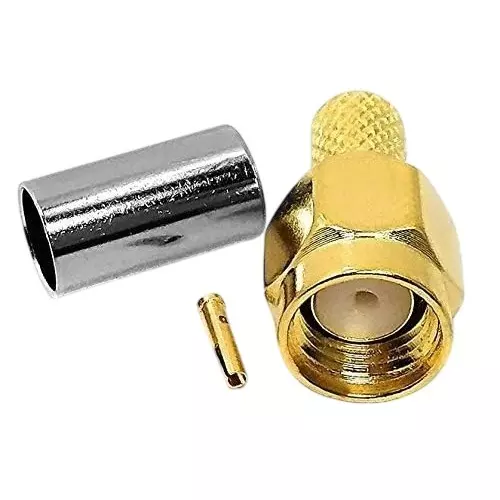 NBR RP SMA Male Plug Crimp Connector with Female Pin and Ferrule for RG-174 & RG-316 Coaxial Cable, RC070