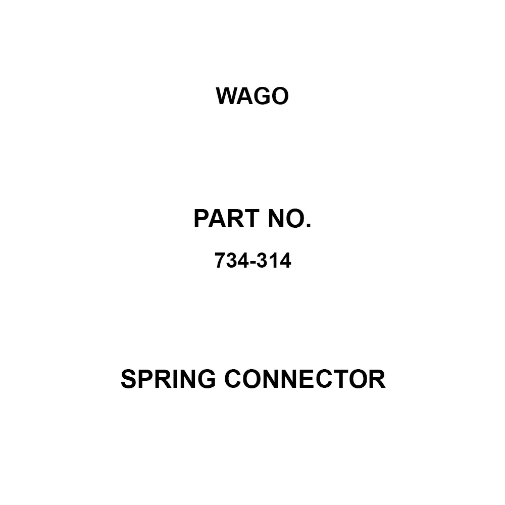 Wago Spring Connector 14P 160 V Rated Voltage, 734-314 (Pack of 50)