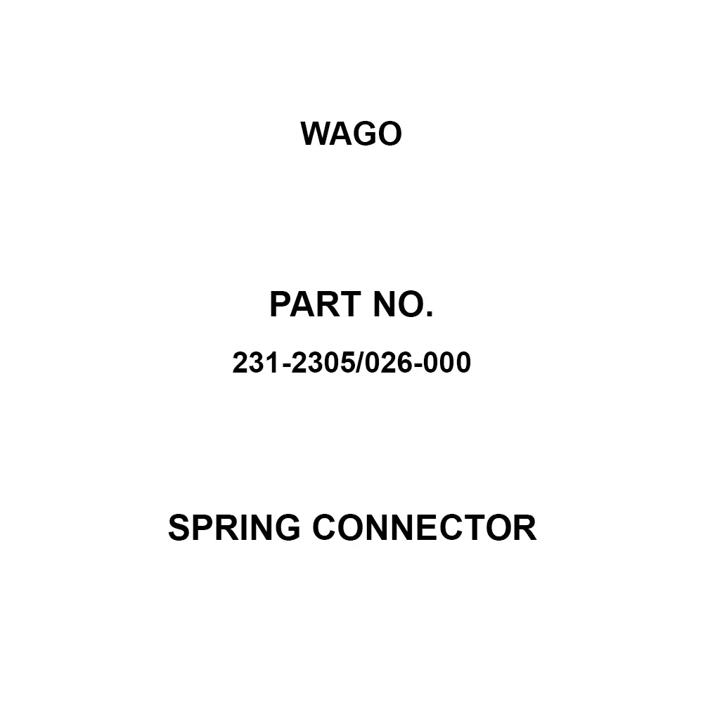 Wago Spring Connector 5P 320 V Rated Voltage, 231-2305/026-000 (Pack of 50)