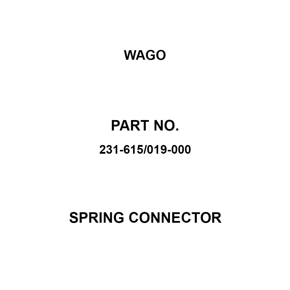 Wago Spring Connector 15 Pole 12 Amp Rated Current, 231-615/019-000 (Pack of 25)