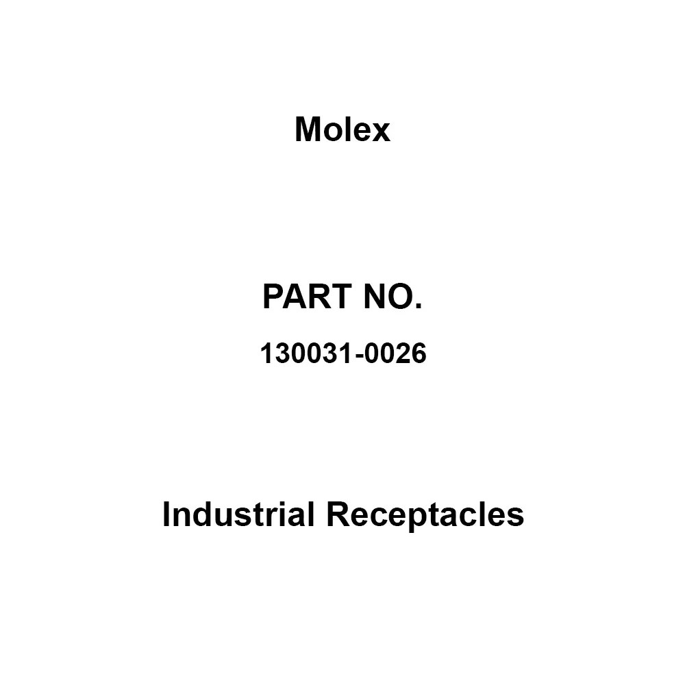 Molex Industrial Receptacles (Maximum) 250 V Rated Voltage (Maximum) 4.0 A Rated Current, 130031-0026 (Pack of 4)