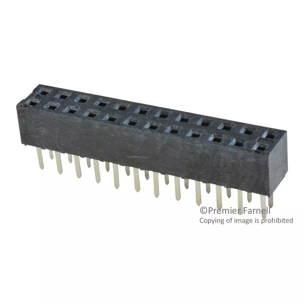 MOLEX PCB Receptacle 24 Contacts 2 Rows Phosphor Bronze, 79107-7011