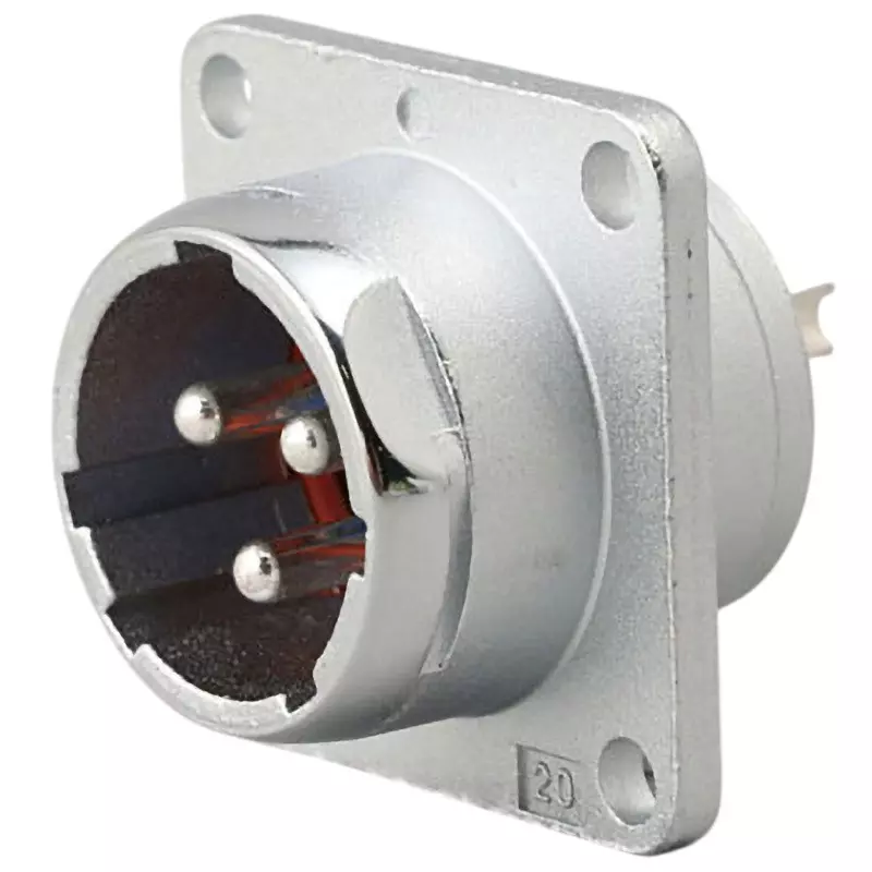 Nanaboshi Metal Connector Panel Mounting Receptacle 250 V Rated Voltage, NR-203-RM