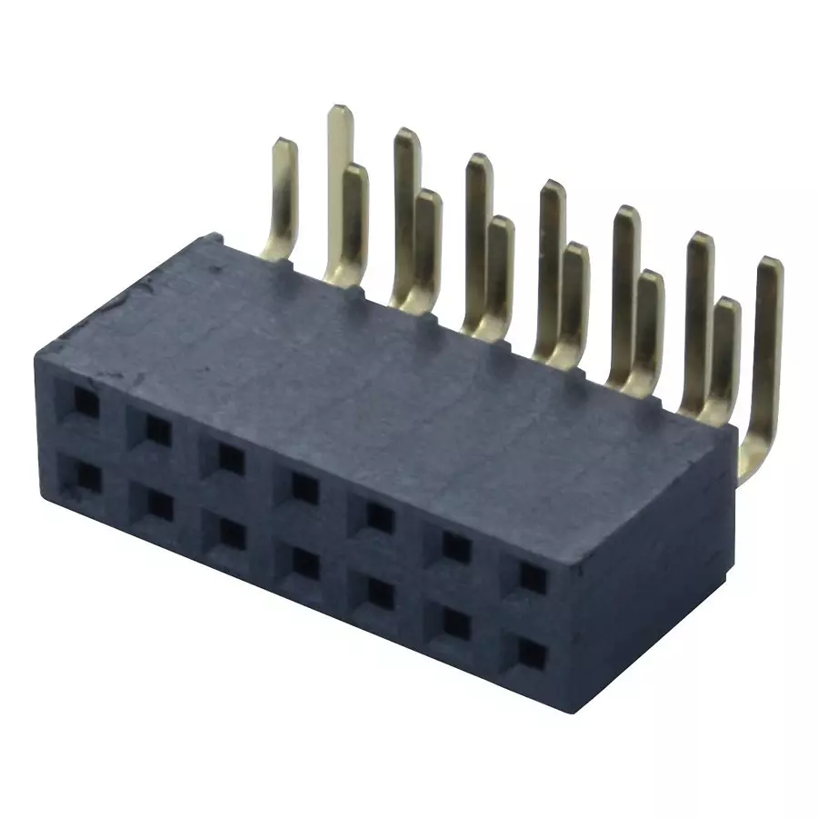SAMTEC RECEPTACLE, 2.54MM, R/A DUAL, 14WAY, SSW-107-02-G-D-RA