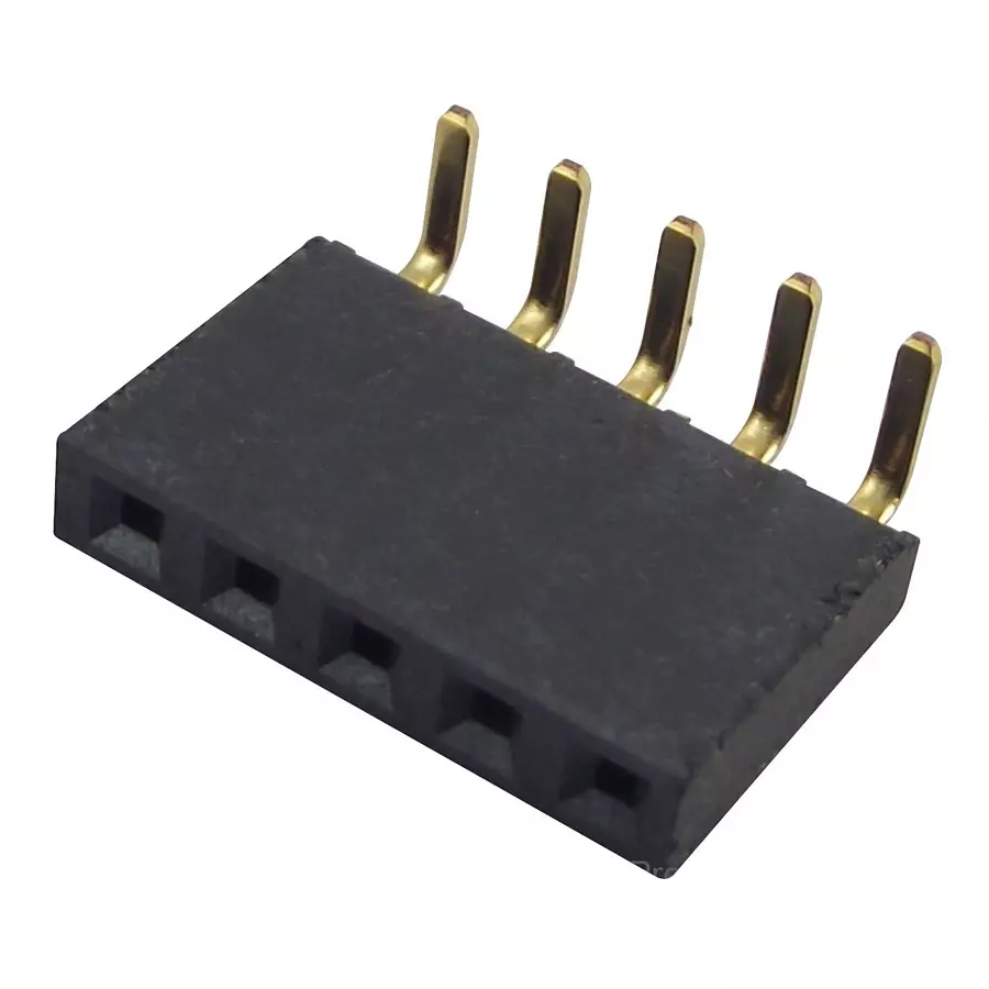 SAMTEC RECEPTACLE, 2.54MM, R/A SINGLE, 5WAY, SSW-105-02-G-S-RA
