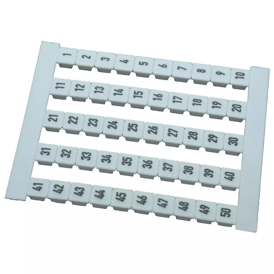 Weidmuller TERMINAL BLOCK MARKER, 1-50, 5MM CARD-50, 0473560001.. (Pack of 50 Pcs)