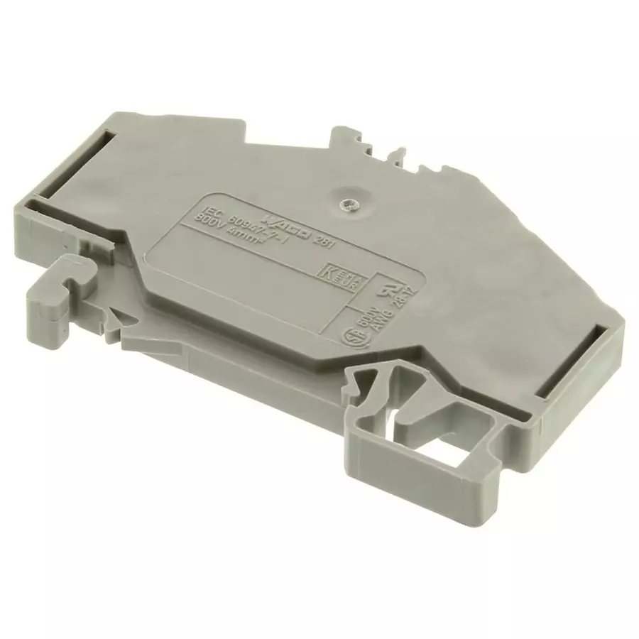 Wago TERMINAL BLOCK, DIN RAIL, 3POS, 4AWG, 281-631