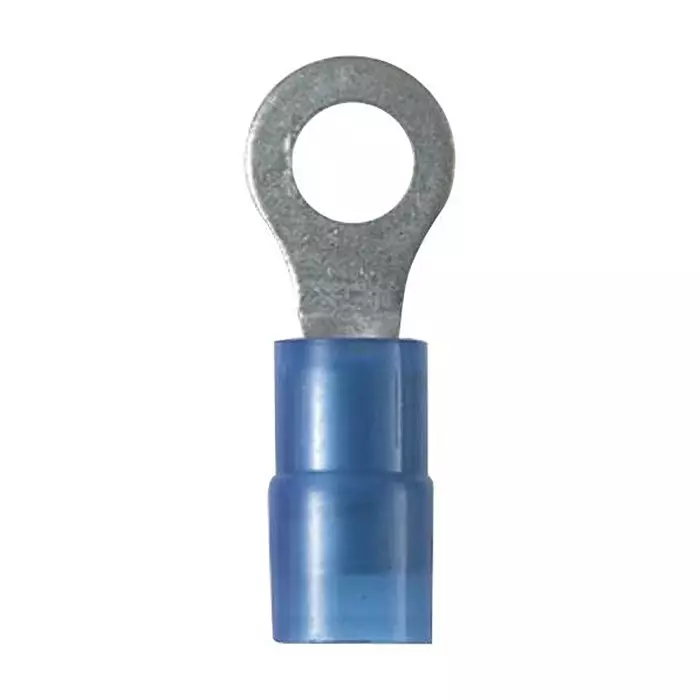 PANDUIT Ring Crimp Terminals TERMINAL, RING TONGUE, 3/8", 14AWG, BLUE, PN14-38R-L