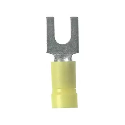 PANDUIT Spade Crimp Terminals TERMINAL, FORK TONGUE, #6, 10AWG, YEL, PV10-6F-D (Pack of 5)