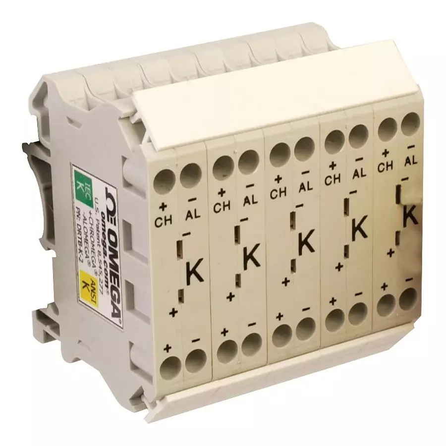 Omega Terminal Block, K Thermocouple, 2P, 10Pk, DRTB-K-2-10PK. (Pack of 10)