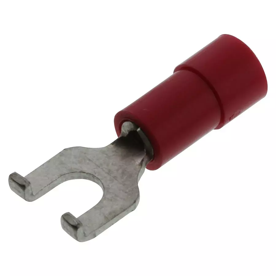 MOLEX Spade Crimp Terminals TERMINAL, FORK TONGUE, #6, 18AWG, RED 19121-0005 (Pack of 10)