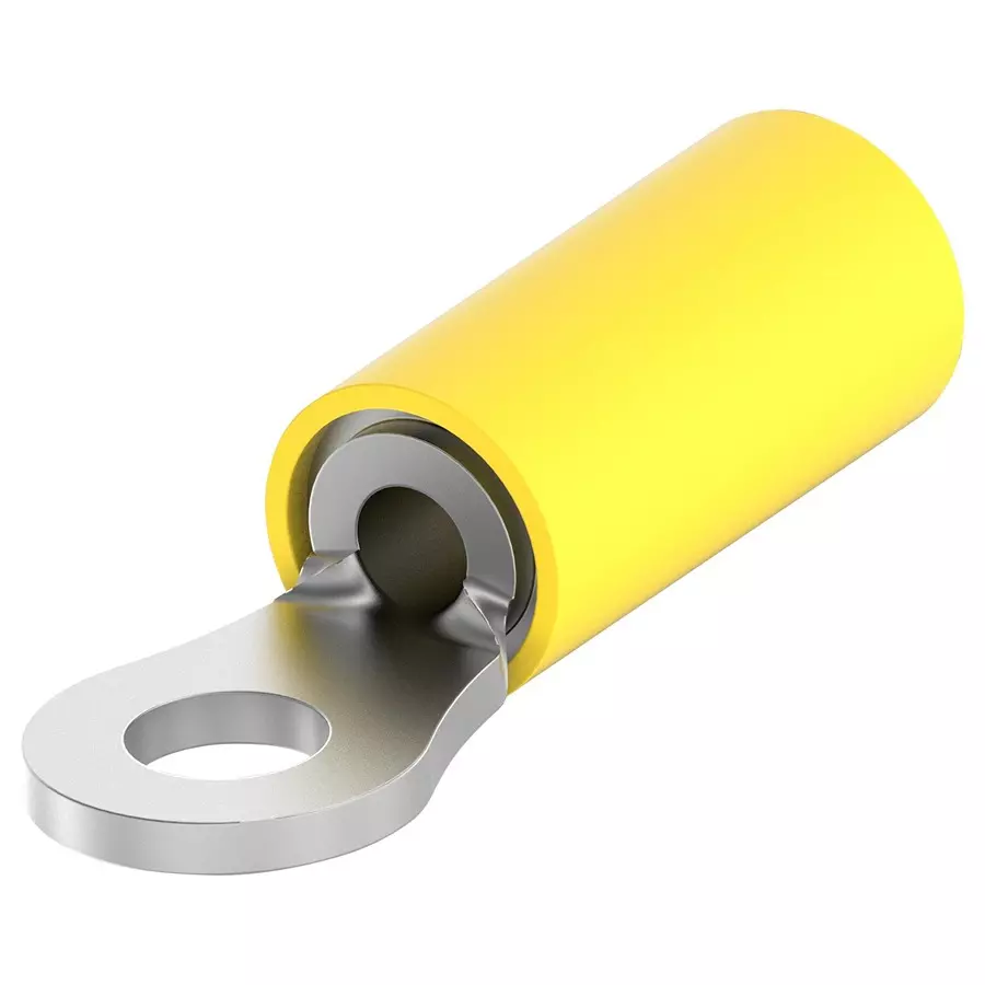 AMP - TE CONNECTIVITY TERMINAL, RING TONGUE, #6, YELLOW, 10AWG, 2-35107-1