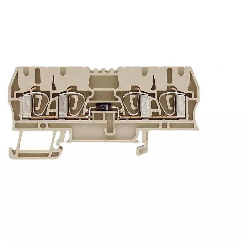 Weidmuller Z-Series Feed Through Terminal Tension-Clamp Connection and 2.5 mm² Cross Section, ZDU 2.5/2X2AN/D+