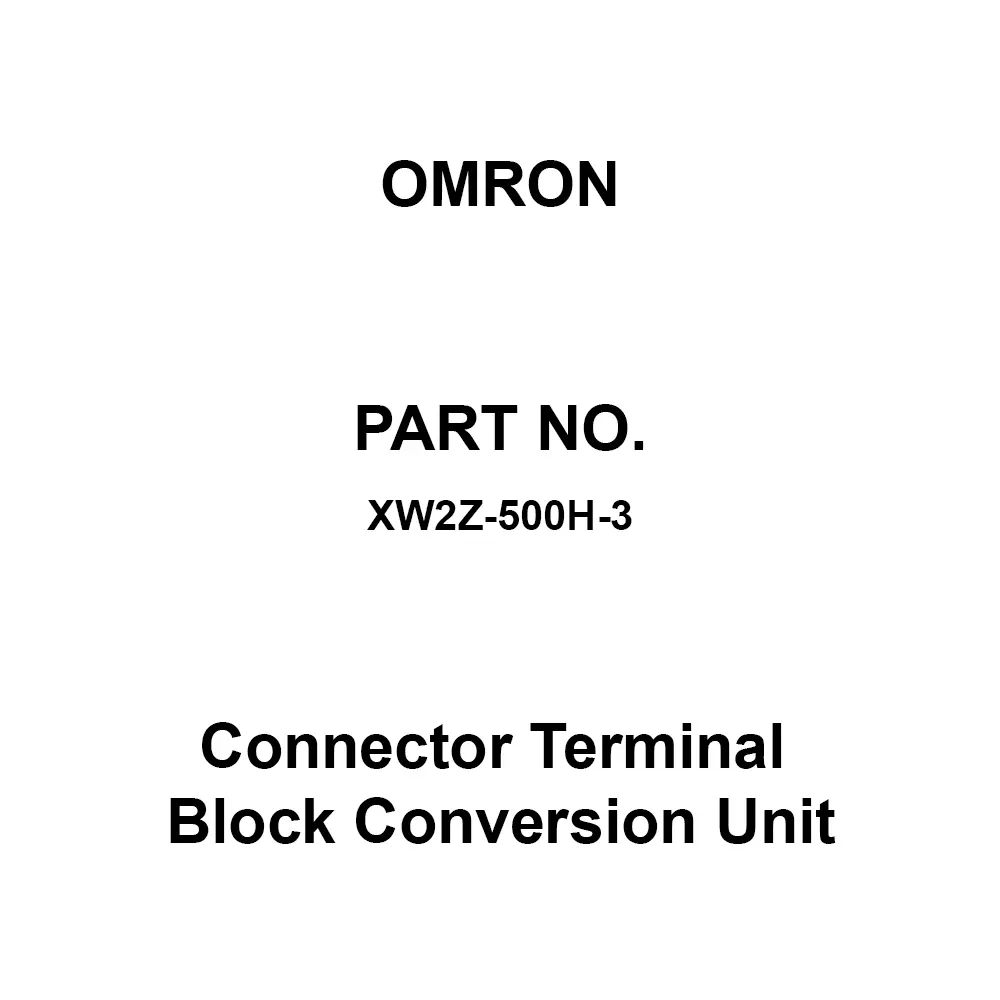 Omron Connector Terminal Block Conversion Unit AC 125, DC 24 V Rated Voltage, XW2Z-500H-3