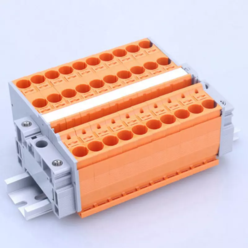Toyo Giken Assembly Terminal Block 1000 V Spring Lock 1 Stage Orange 81 Pole, VTXL-10/3O-81P