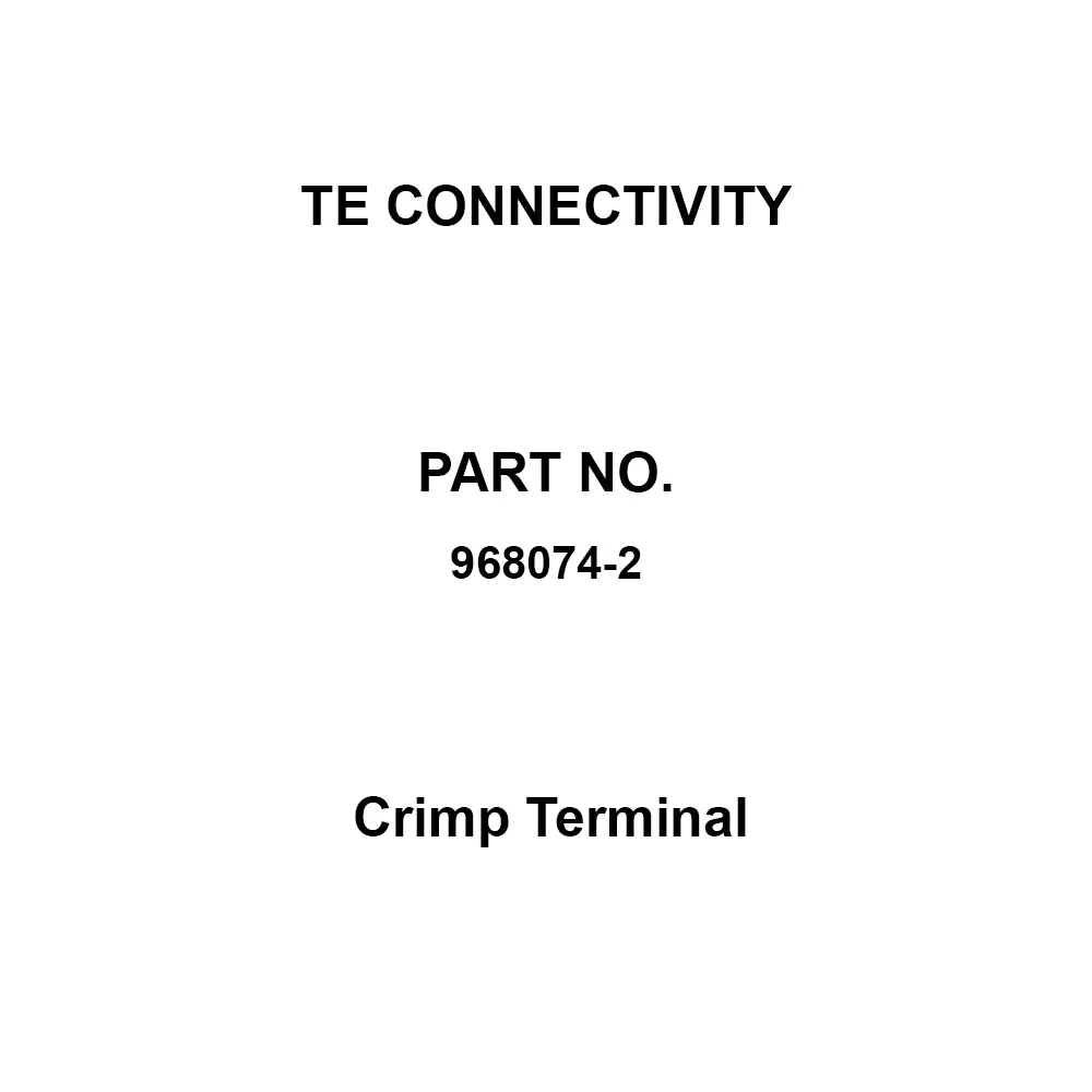 TE CONNECTIVITY Crimp Terminal Female Crimping Connection, 968074-2 (Pack of 10)