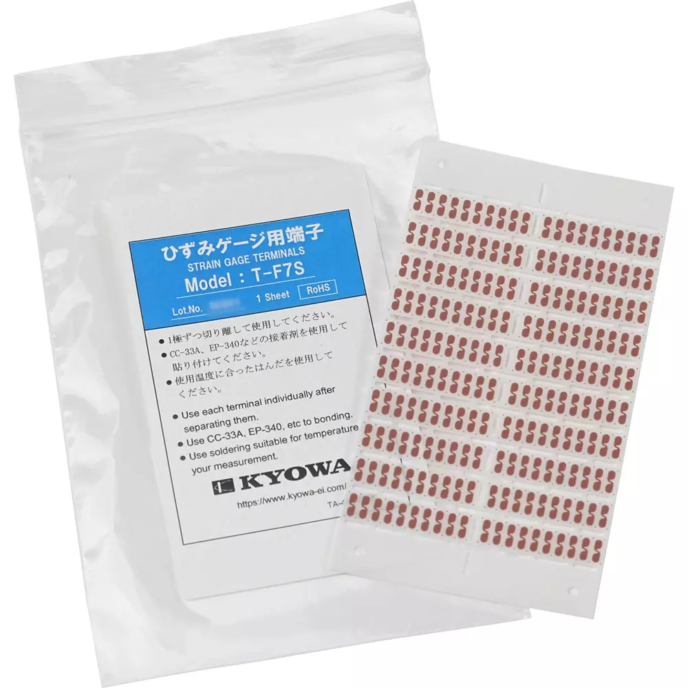 Kyowa Strain Gauge Terminal 2-wire type -196 to 120℃ Operating Temperature Range Glass epoxy Material, T-F7S (Pack of 20)